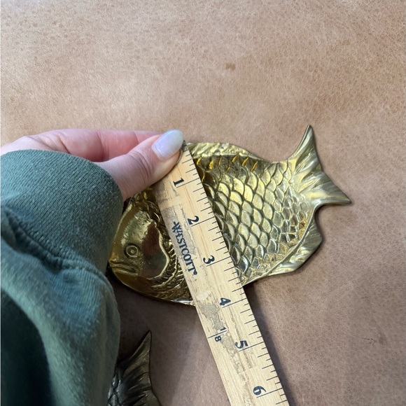 Two Vintage Hampton Brass Fish Dishes Made In India - Picture 7 of 7